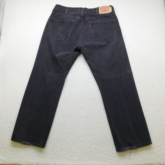 Vtg Levi's 501-0660 Jeans Mens 36x30 Y2K 2000s Black Button Fly Straight Leg - Picture 2 of 16